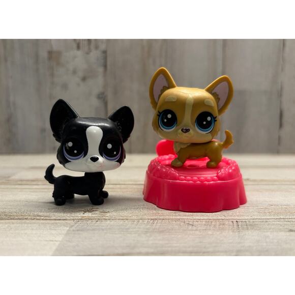 Littlest Pet Shop LPS Yorkie Puppy Dogs and Chair EUC - Picture 1 of 3